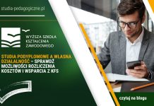 Studia podyplomowe a własna działalność – sprawdź możliwości rozliczenia kosztów i wsparcia z KFS Studia podyplomowe a własna działalność – sprawdź możliwości rozliczenia kosztów i wsparcia z KFS